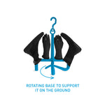 Surflogic Wetsuit Accessories Hanger Single System with 360 Degree Rotating Removeable Hook Clip System Using Rotating Base to Stand on Ground and Dry Neoprene Gloves and Booties