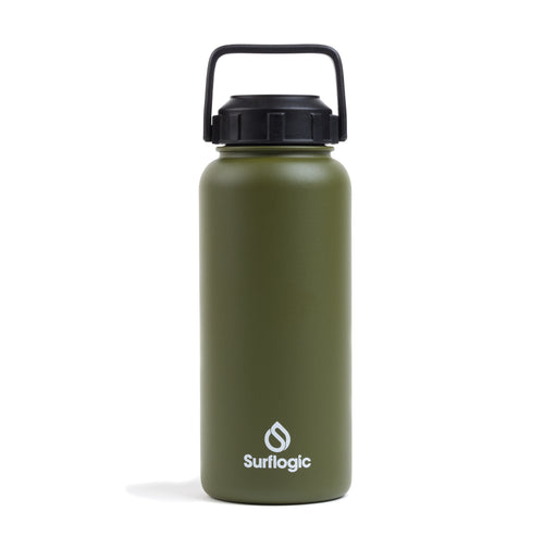 950ml Wide Mouth Olive Green Insulated Water Bottle Surflogic Australia