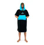 Surflogic Black and Turquoise Hooded Surf Robe Cronulla Sharks Theme Australia New Zealand