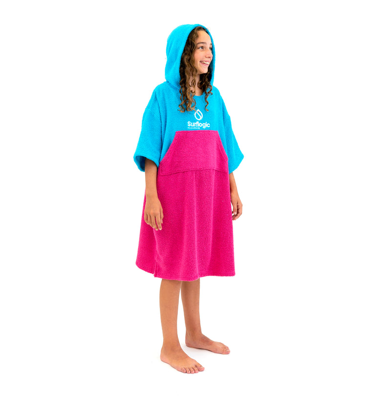 Surflogic Cyan Blue & Hot Pink Surf Poncho (Jr Size)