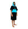 Hooded Surf Poncho Change Towel Surflogic Australia New Zealand Black and Cyan