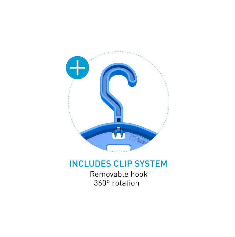 Details of the Surflogic 360 Degree Rotating Clip Removeable Hook System Used With the Double System Wetsuit Accessory Hanger