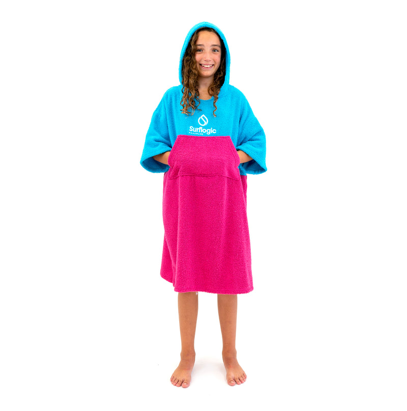 Surflogic Cyan Blue & Hot Pink Surf Poncho (Jr Size)